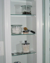 makeup glass shelves in Ankeny and Des Moines area